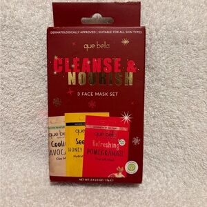 New que Bella cleanse and nourish 3 face mask set